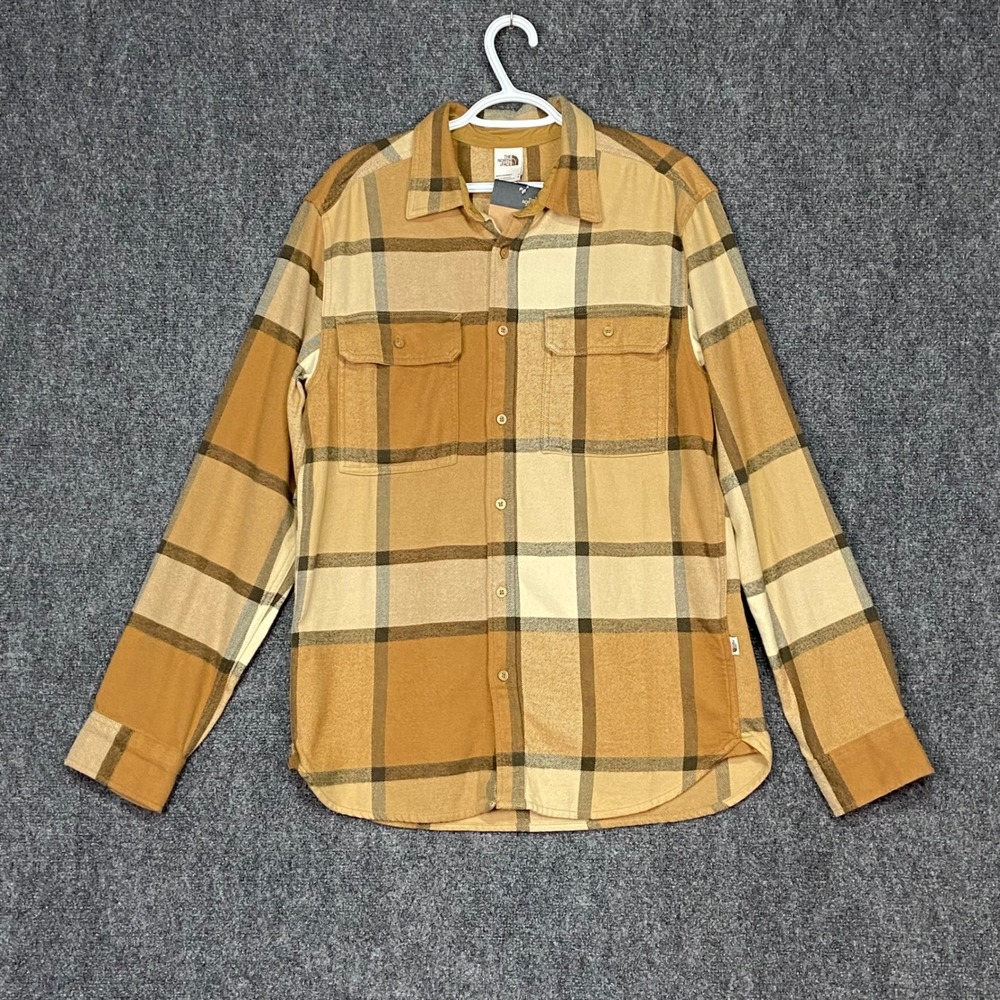 The North Face Mens Arroyo Flannel Shirt Medium‎ Utility Brown Plaid Button Up
